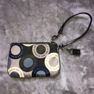 Coach Wristlet/Wallet Blue, Grey, Silver